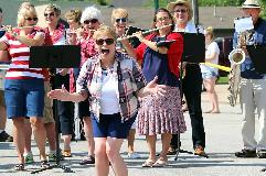 Vicki Mays with her band at the 2015 CJ 4th of July parade.